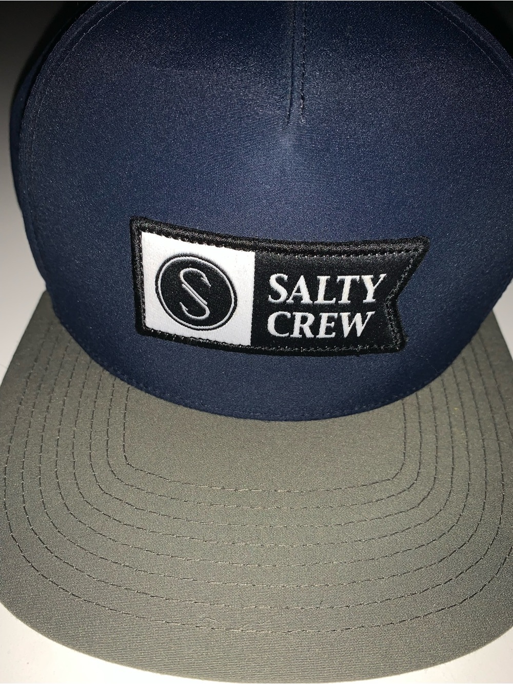 Salty Crew Navy Crown with Gray Brim Snapback